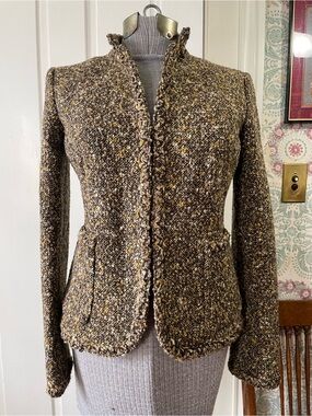 J CREW 2005 Brown Tweed Bouclé Jacket Blazer